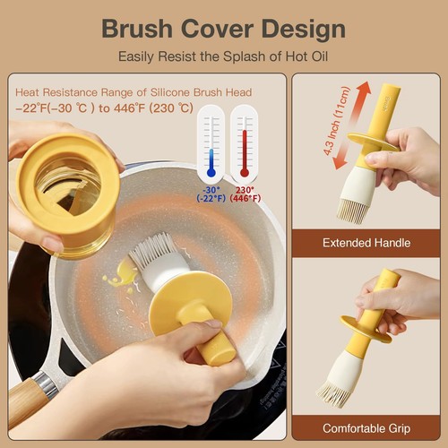 Oil Dispenser Bottle with Heat Resistant Brush Glass Oil Dispenser for Kitche... - Picture 2 of 8