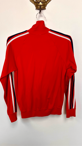 Vintage Sears Herren klein rot gestreift durchgehender Reißverschluss Windbreaker Jacke Mantel - Bild 4 von 11