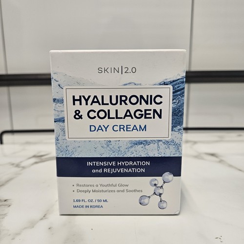 Skin 2.0 Hyaluronic & Collagen Day Cream Hydration Rejuvenation 1.69 Fl Oz Korea - Picture 1 of 5