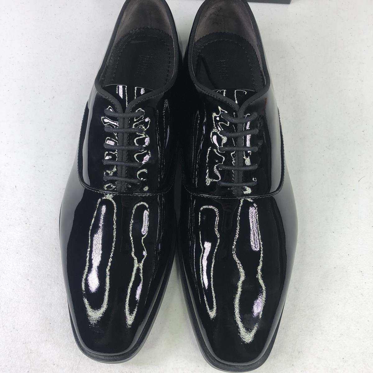 Hugo Boss Highline Patent Oxfords Black Leather Shoes $255  display picture 2
