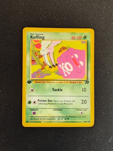 Pokémon TCG Koffing 58/82 1st Edition Team Rocket MP