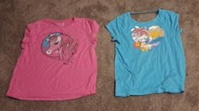 TWO The Children's Place PINK Unicorn BLUE Girl's Short Sleeve Shirt XXL/TTG 16