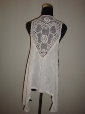 Love Stitch Shrug Open Vest Drape Cardigan Pink Crotchet Wrap Cover Up Size S