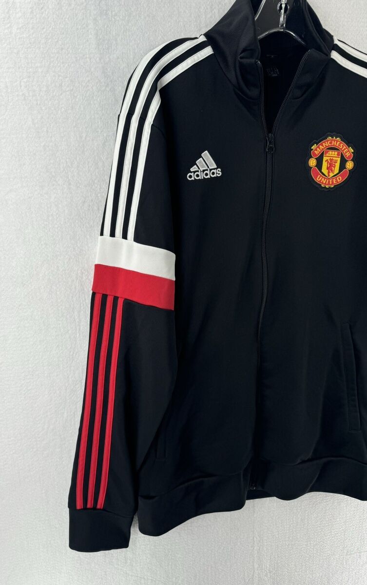 Adidas Manchester United 3-Stripes Track Top - Men's Size L Adidas Manchester United 3-Stripes Track Top - Men's Size L
