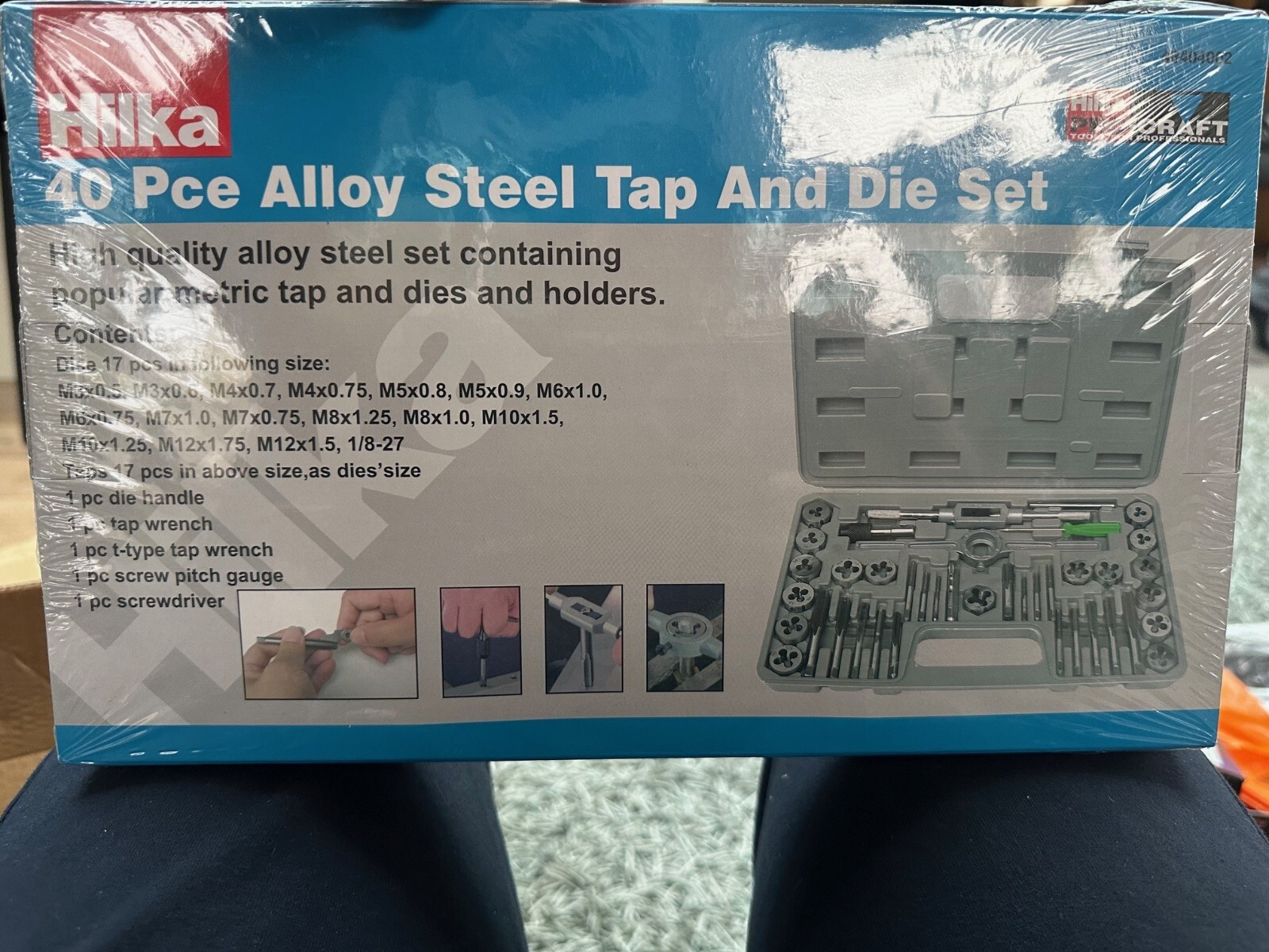 Hilka 48404002 Alloy Steel Metric Tap and Die Set with Plastic Storage Case, NEW
