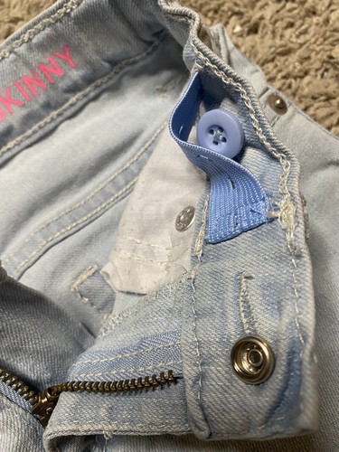 Childrens Place Light Blue Wash Skinny Jeans Girls Size 6x/7s Adjustable Waist - Picture 4 of 12