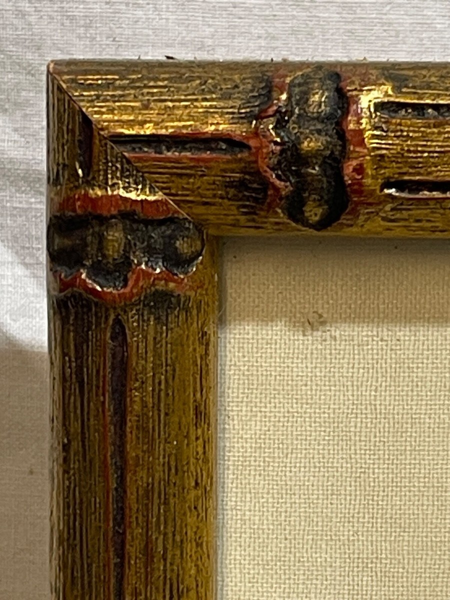 Vintage Japanese Art Framed Unique Painted Wax ? Porcelain ? with