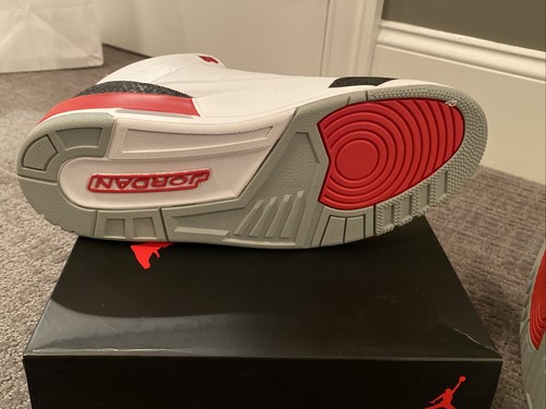 NIB RARE NIKE AIR JORDAN III RETRO 3 FIRE RED WHITE BLACK 2013 136064-120 S14 - Picture 8 of 14