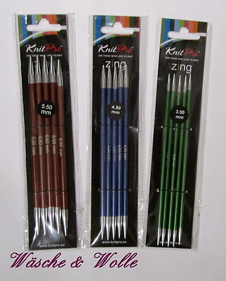 KnitPro Zing Aluminium Nadelspiel 15 cm (1)