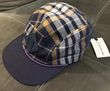 NWT United by Blue 5 Panel Hat Plaid Flannel Strapback Lined Cotton Cap Hip Fit