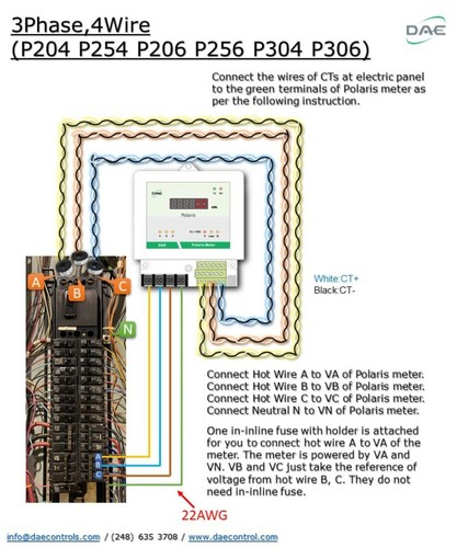 DAE P304-200-S KIT,UL 200A,120/208v,Multi-function meter,3P4W,3CT,RS485,Demand - Picture 5 of 6