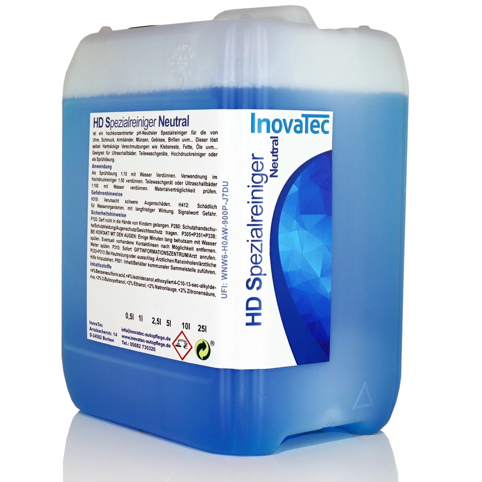 5l HD Spezialreiniger Neutral Ultraschallreiniger Konzentrat 1:100 InovaTec