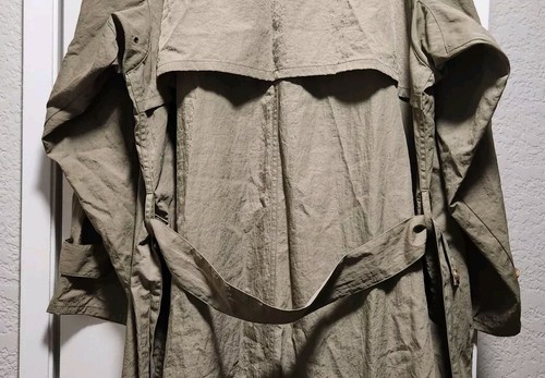 VTG Banana Republic Safari Travel Hunt Nylon Trench Coat Men's Large Beige Khaki - Picture 12 of 20