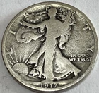 1917 S Reverse Walking Liberty Half Dollar VG Full Free Shipping With 5 Items B1