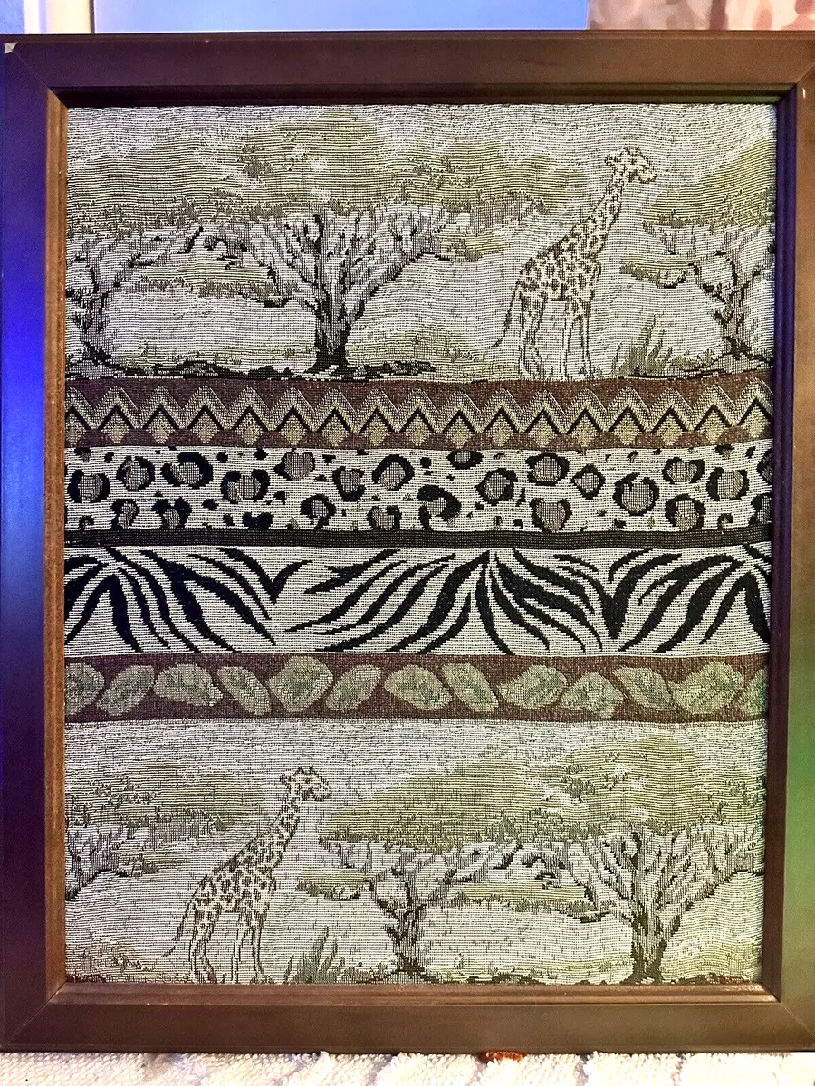 Framed Jungle African Safari Tapestry Wall Art Cheetah Leopard