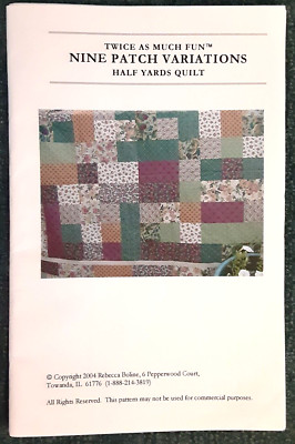 Twice As Much Fun NINE PATCH VARIATIONS Quilt Pattern Sewing Craft Project (H)