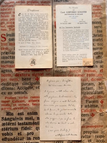 LOTE RARO RELIQUIAS San Alfredo Ildefonso Schuster: Impresionante reliquia y una tarjeta sagrada - Imagen 7 de 11