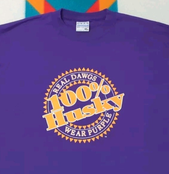 Vintage Washington Huskies Real Dawgs Wear Purple USA Made 100% Husky XL Shirt