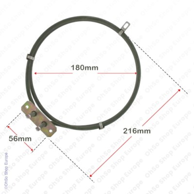 Algor AKL471/WH Heizelement Für Umluftofen – 2000 W, Rund, Ersatzteil