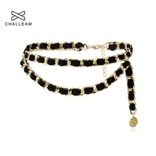 Female Metal Chain Belt For Women Tassel Flannel Gold Belt Ladies Exaggerated
