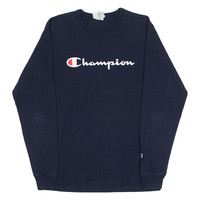 CHAMPION Mens T-Shirt Blue Long Sleeve Crew Neck M
