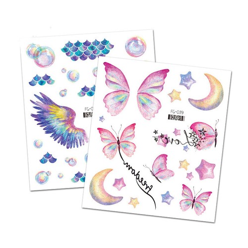 Mujeres Niños Mariposa Tatuaje Flores Impermeable Coloridas Pegatinas Artísticas Hágalo Usted Mismo - Imagen 8 de 27