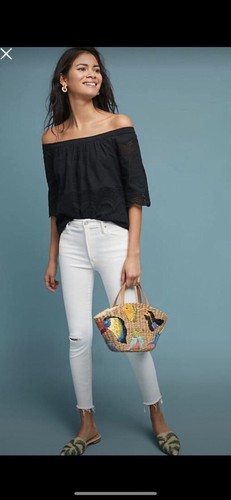 Mother Stunner Ankle Fray Jeans White 