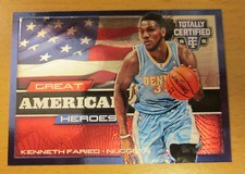 2014-15 Panini totalmente certificado grandes héroes #/299 Kenneth Faried Denver pepita