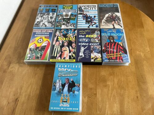 Manchester City VHS PAL Videos x 9 Classic Vintage Bell Lee Summerbee Quinn