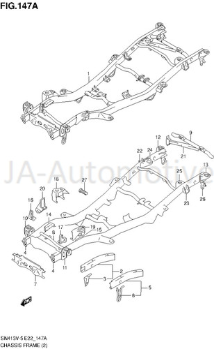 Genuine Suzuki Jimny Panhard Rod Chassis Bracket - Rear - (98-18) - Picture 2 of 3