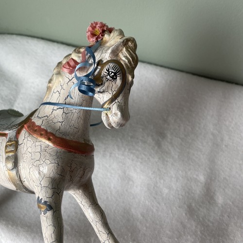Vintage Miniature Painted Rocking Horse. Antique Look Crackle Finish. 1991 - Picture 8 of 8