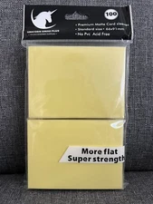 100 Premium Card Sleeves, Light Yellow, Matte Card Sleeves, Standard TCG Sleeves