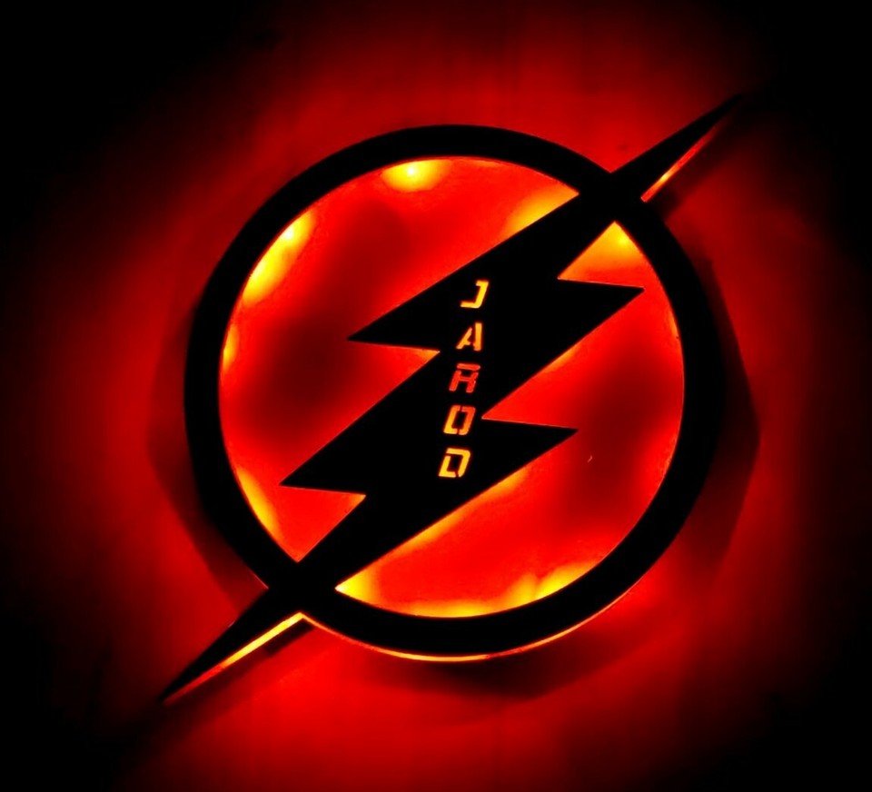 The flash LED sign, Personalized Name superhero sign, Man cave sign ...