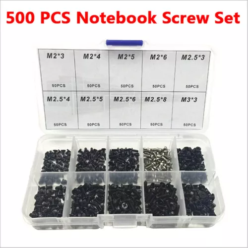 500 pièces jeu de vis pour ordinateur portable vis universelle m2 m2.3 m3
