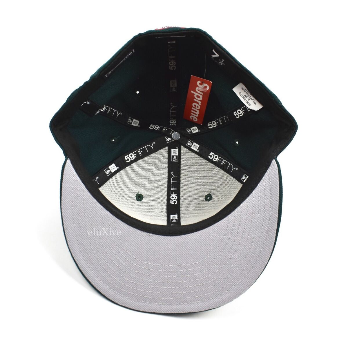 NWT Supreme New Era Classic Script Logo Fitted Hat Green 7 1 NWT Supreme New Era Classic Script Logo Fitted Hat Green 7 1