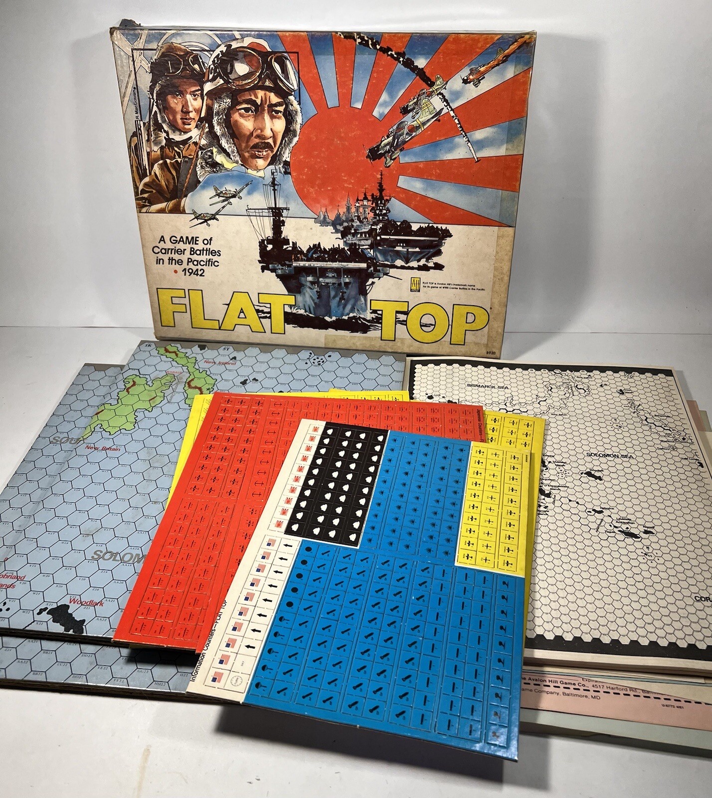 Avalon Hill Flat Top Wargame - Complete & Unpunched. 1981