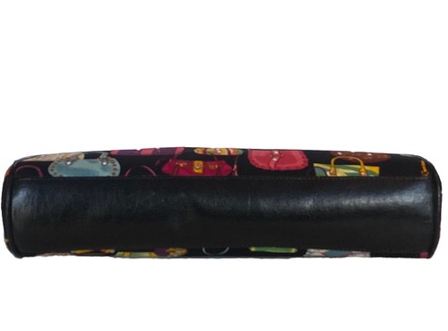 Vtg Y2K Far Nine Handbag Clutch Black Colorful Purse W/Rhinestones Motif - Picture 12 of 18