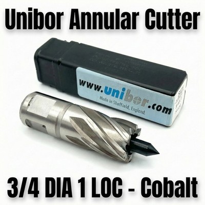 Unibor PN 25124 Cobalt Annular Cutter 3/4 Dia 1 Cut Depth New OEM England
