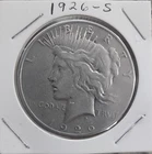 1926-S Peace Silver Dollar Circulated with Strong Detail 90% Silver