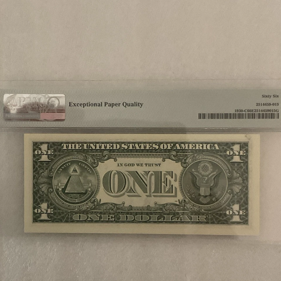 FR#1930-C $1.00 FRN Super Repeater SER# 92929292 PMG 66 EPQ - Image 2 of 3