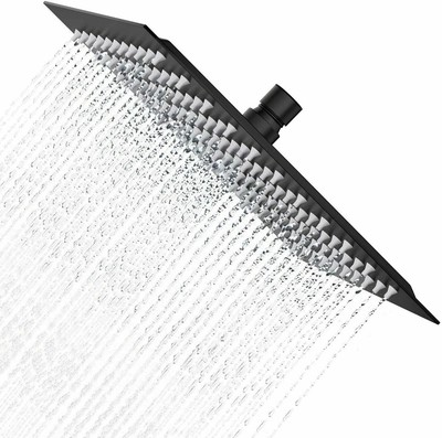 Shower Head Square 10 Inch Rainfall Shower Head Matte Black - New