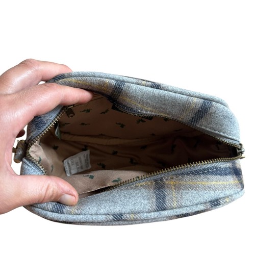 House of Tweed Purse Plaid Wool Gray Beige Small Satchel Shoulder Bag New - Picture 8 of 13