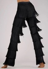Weissman Elite Mi Gente Sassy Black Fringe Pants Dance Costume SH12176 MA Medium