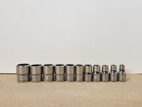 Snap On 111TMMDY 11pc 1/4" Drive 12 Point Metric Flank Drive Shallow Socket Set - Bild 1 von 8