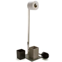Msv Wc Garnitur BüRste ToilettenbüRste Rollenhalter KlobüRste Glas Taupe