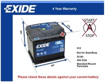 Battery fits VW UP TIGUAN FOX ID3 LUPO BEETLE ID5 TOURAN ID4 Exide 012