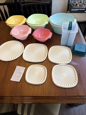 TUPPERWARE 80 ANNIVERSARY SERVALIER 12 PIECE SET ONE TOUCH BOWLS Unused