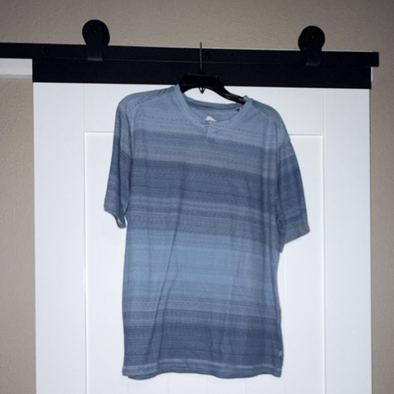 Tommy Bahama Blue Cotton V-Neck Short Sleeve Striped Men's T-Shirt M
