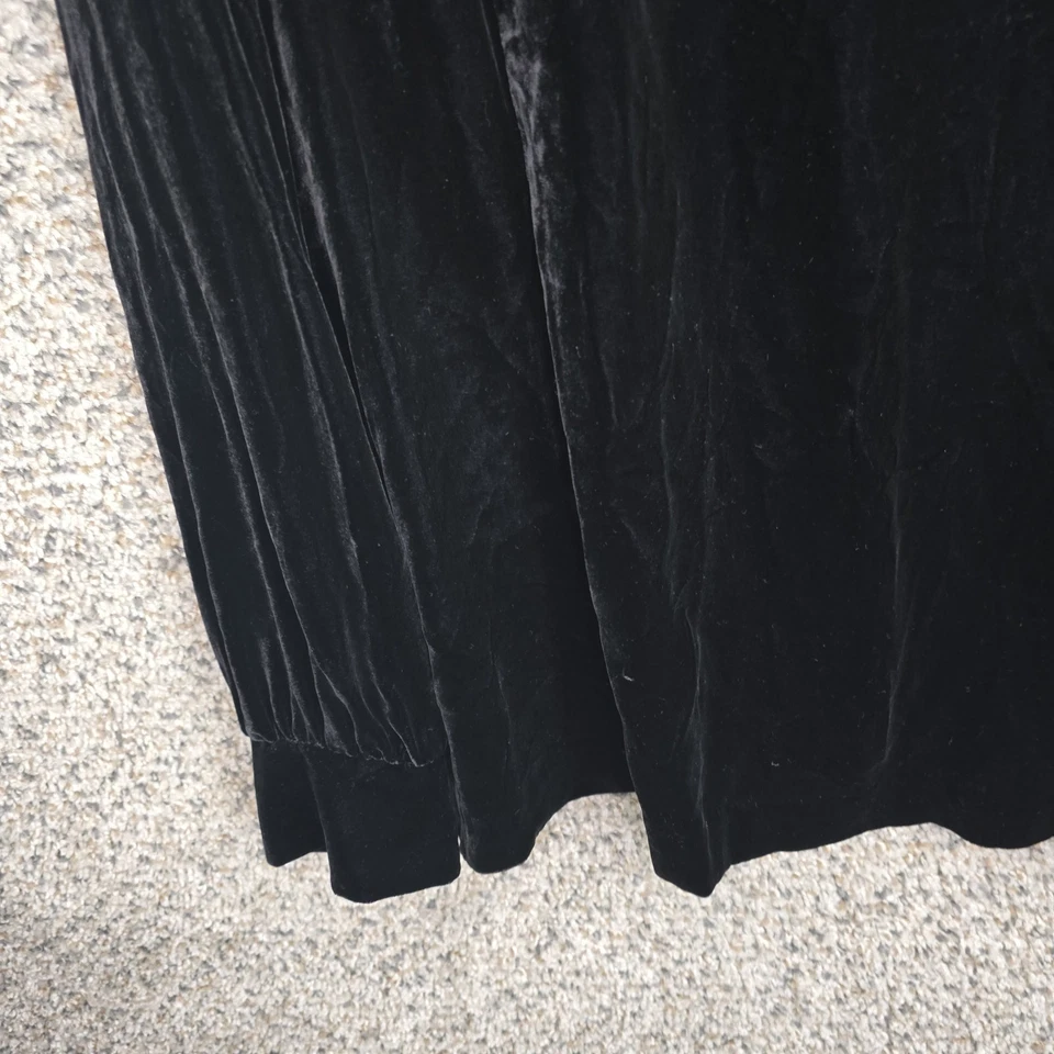 Blusa Talbots Top Mujer Plus 16 Terciopelo Negro Cuello en V Cuentas Manga Larga Damas Foto 2 de 4