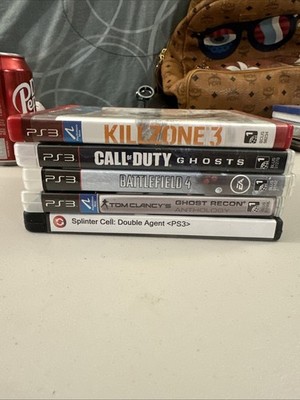 PS3 Guitar Hero Lot Of 5 Games - Kill Zone 3, Battlefield 4, Call Of Duty Ghosts